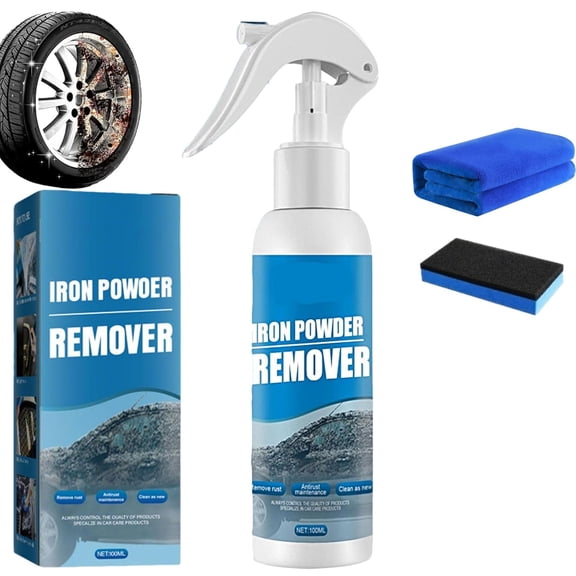 Iron Powder Remover Spray, Multi-Functional Quick-Acting Rust Removal Spray, Portable Rust RemoverSpray for Metal, Fast-Acting Oxidation, for Vehicles, Tools, Chains