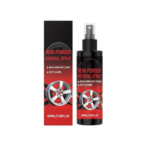 Iron Powder and Rust Remover Spray for Cars 100ml Wheel Cleaner Hub Paint Safe Formula Citric Acid Neutral Cleaner Restoration for Daily Car Detailing