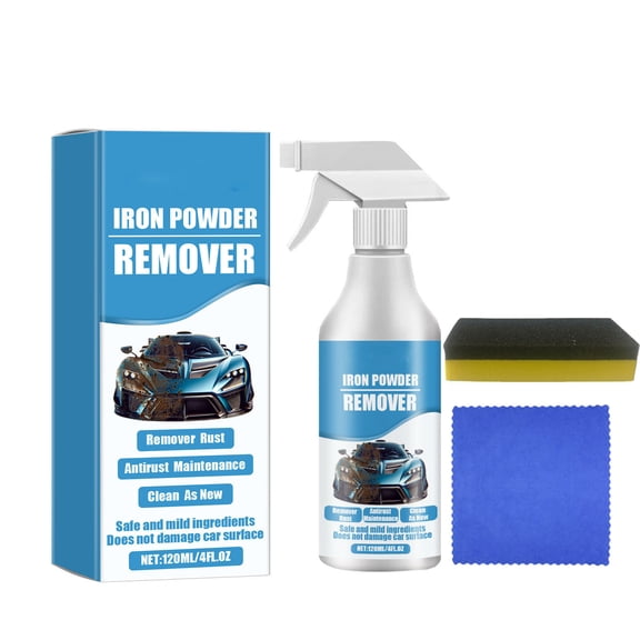 Iron Powder Rust Remover for Car Wheels and Metal Surfaces, 120ml Bottle - Blue