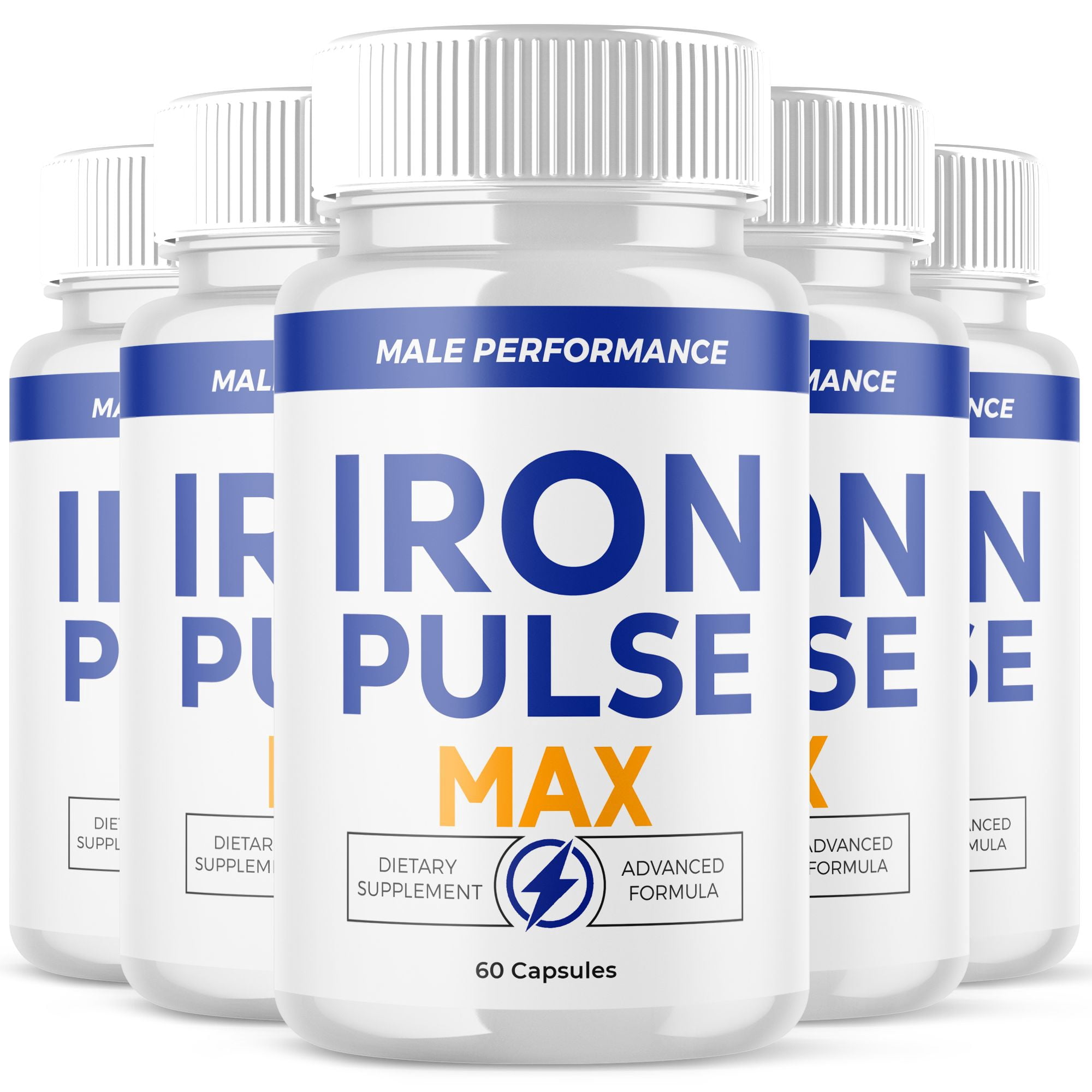 Iron Pulse Max Advanced Formula Pills All Natural Vitamin Supplement 300 Capsules