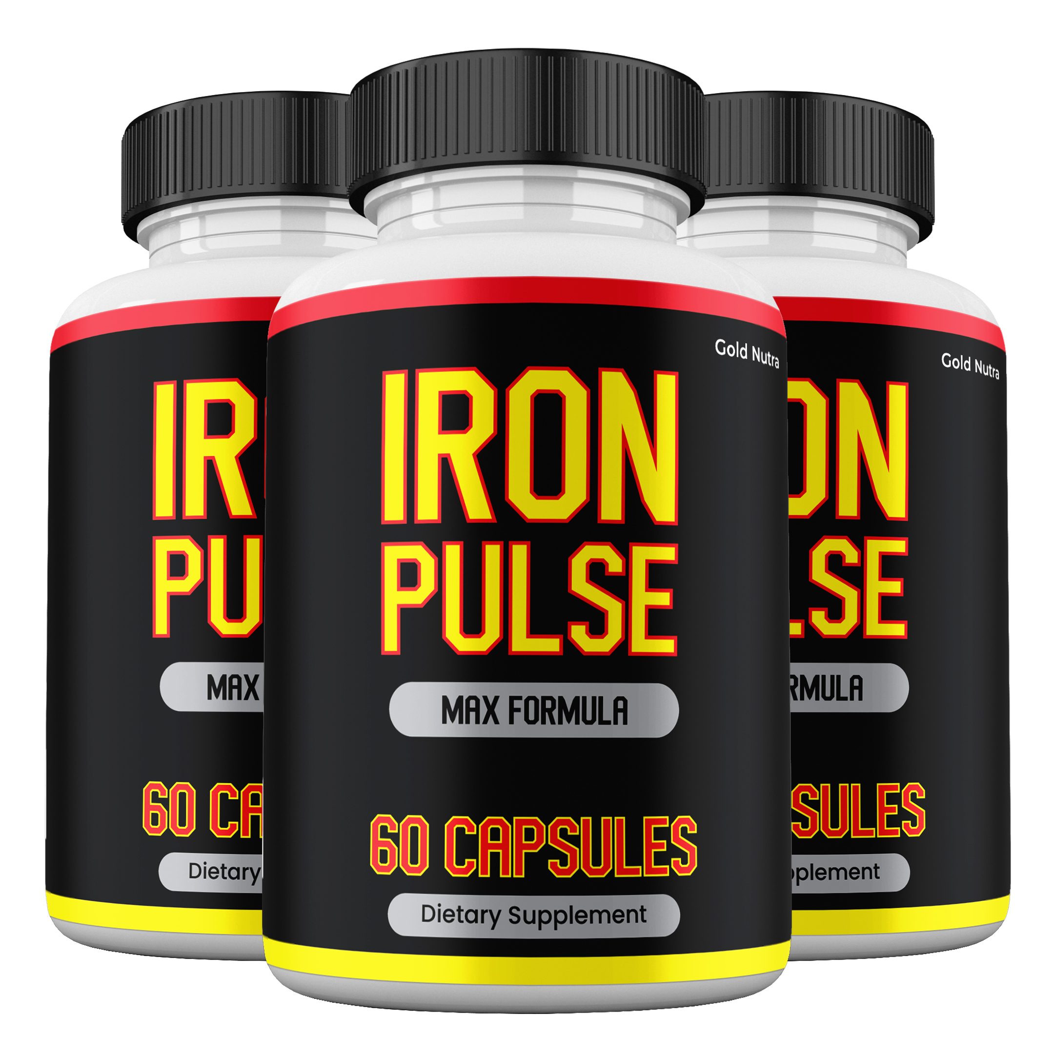Iron Pulse Supplemement, High Potency Pills, All Natural Formula for Men IronPulse Capsules, 3 Months Supply (3 Pack)