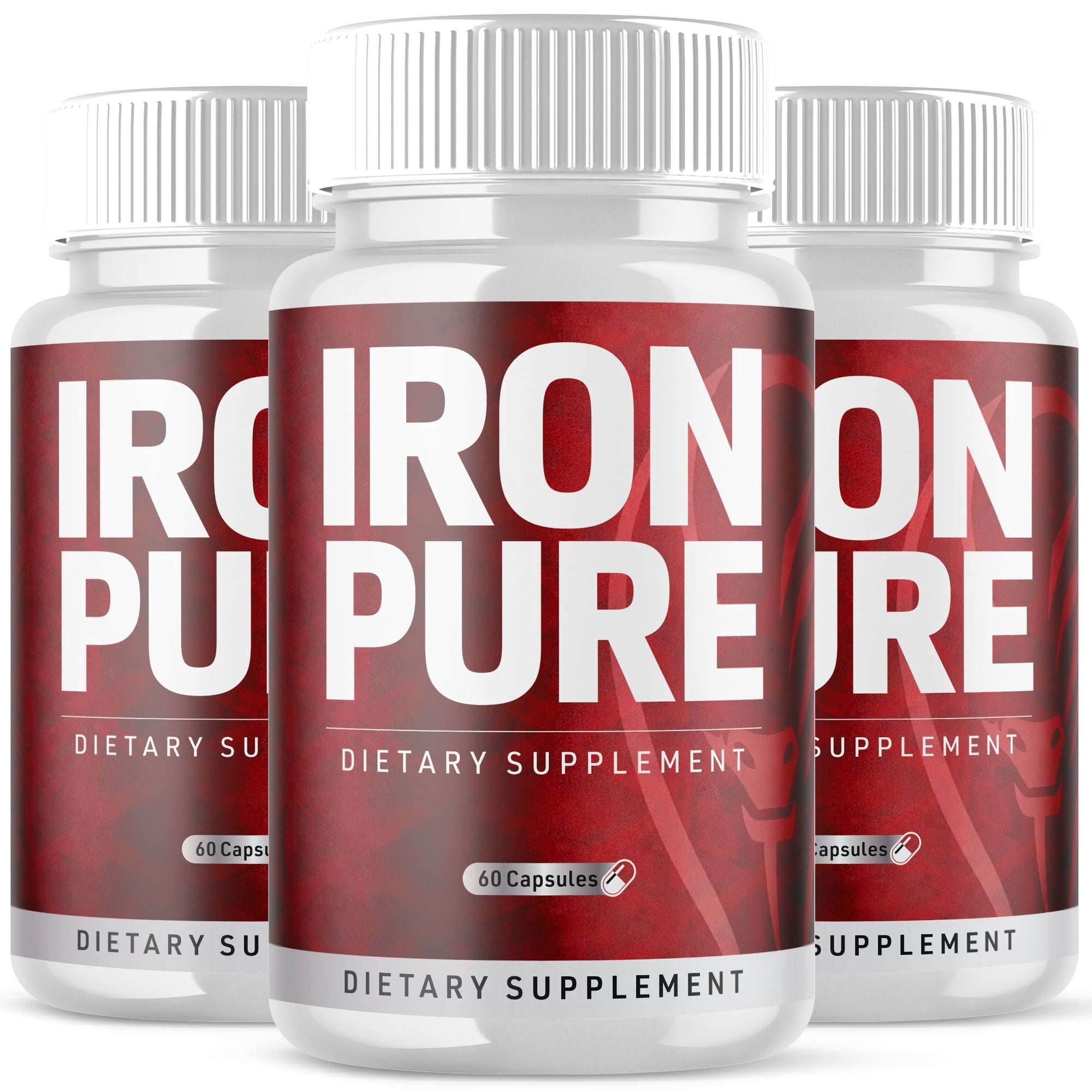 Iron Pure Advanced Formula Pills All Natural Vitamin Supplement IronPure 180 Capsules