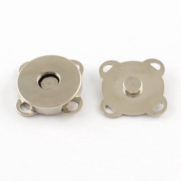Iron Purse Snap Clasps Closure for Purse Handbag Platinum 15x15x6.5mm Hole: 2x1mm
