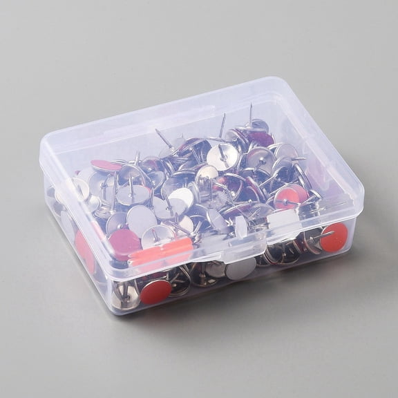 Iron Push Pins Drawing Push Pins Reflective Tacks Round Mixed Color 11x10mm 200pcs/box