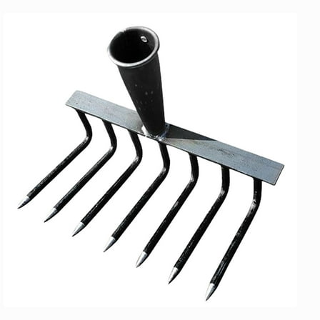 Iron Rake,Garden Rake Gardening Tools Heavy Duty Rake with 7 Metal Tines,Rake for Backyard Gardening (7 Teeth)