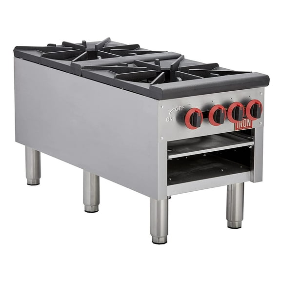 Iron Range IRSP-2B Commercial Natural Gas Stock Pot With Two 3 Ring Burners, 160,000 BTU, ETL Listed