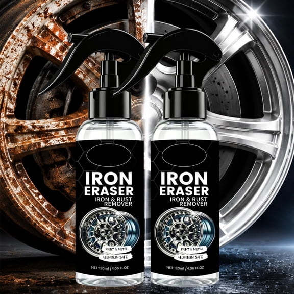 Iron Remover Iron Out Fallout & Rust Prevention Spray for Car Detailing Removes Iron Particles from Auto Paint, Wheels, Motorcycles, RVs, and Boats 2PC