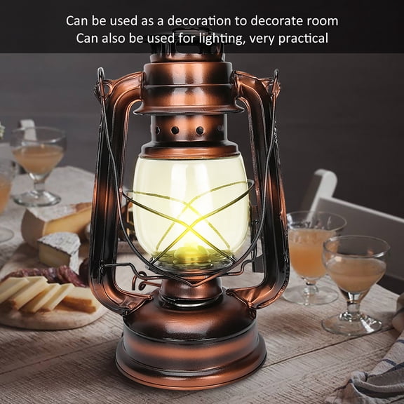 Iron Retro Kerosene Lantern, 24cm Height, 11.5cm Base Diameter Pub Inn Outdoor Light Home Decoration