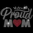 thumbnail image 1 of Iron on Rhinestones Transfer Proud Mom Bling Decals Red Heart T-shirt Crystal Heat Transfer Hot Fix Stickers Crystal Festival Decor for Women Clothing Mother’s Day Gifts, 1 of 6