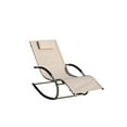 thumbnail image 1 of Iron Rocking U-shaped Chair, Single Lounge Chair for Indoor or Outdoor, Beige, 1 of 1