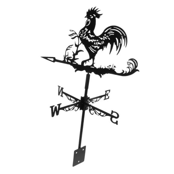 Iron Rooster Metal Weather Vane Wind Direction Light for Garden Roof Outdoor Decoration