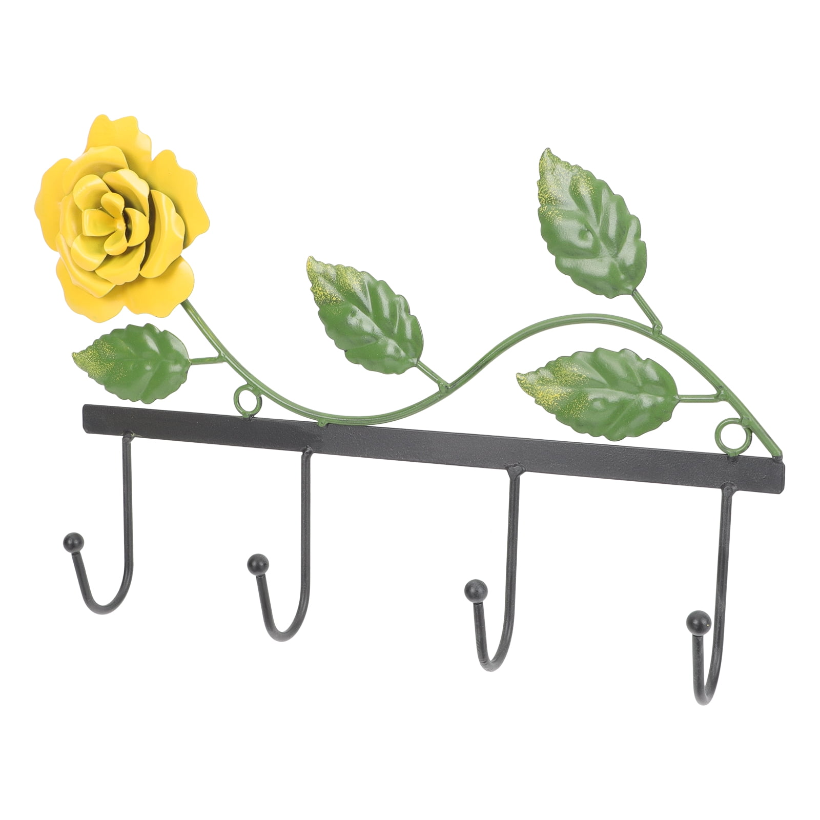 Red Rose Hook Rack Iron Rose Hook Decor Corner Gold Clothes Racks Wall Mounted Child ...