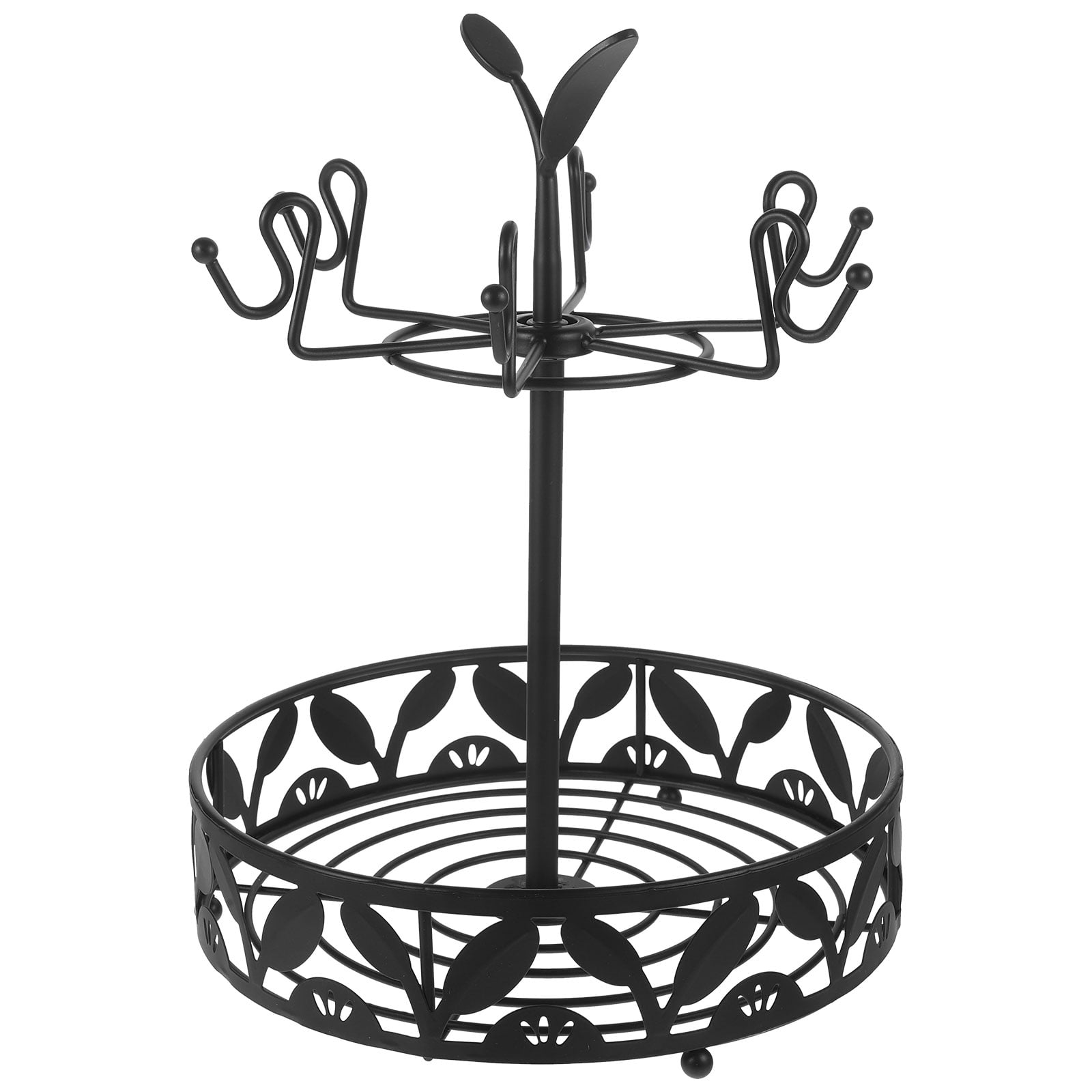 Iron Rotary Mug Drain Storage Rack Coffee Mugs Holder Countertop Mug