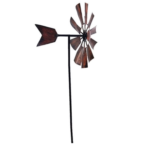Iron Rotating Windmill Metal Wind Spinner Landscape Ornament for Patio Outdoor Yard Garden