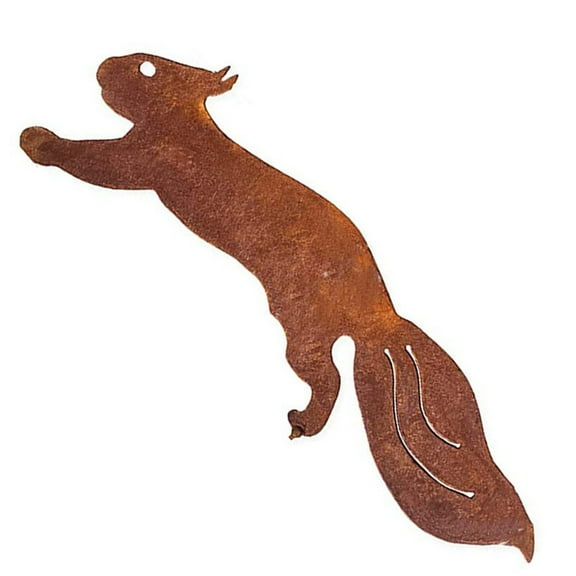 Iron Rusty Squirrel Sculpture For Outdoor Use Unique Garden Decor Item