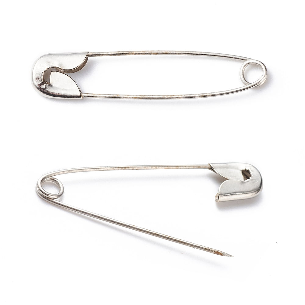 Iron Safety Pins Platinum 36~38x8x3mm Pin: 1mm about 1000pcs/bag