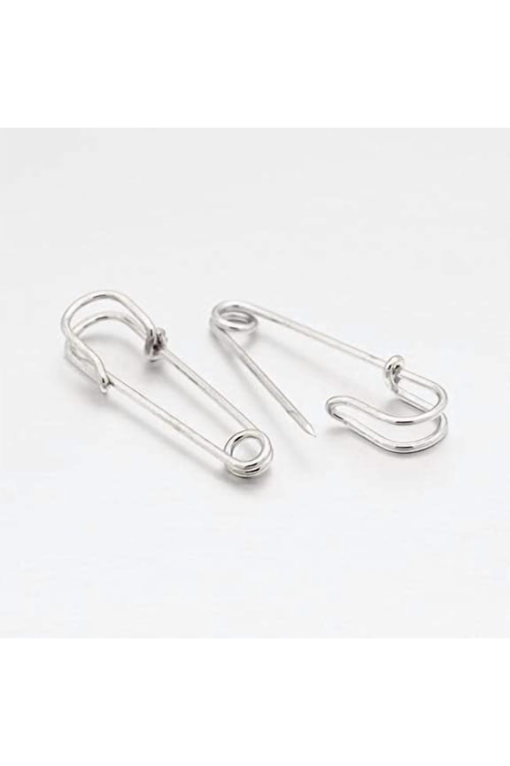 Iron Safety Pins for Brooch Making Kilt Needles Platinum 45x13x5mm Platinum