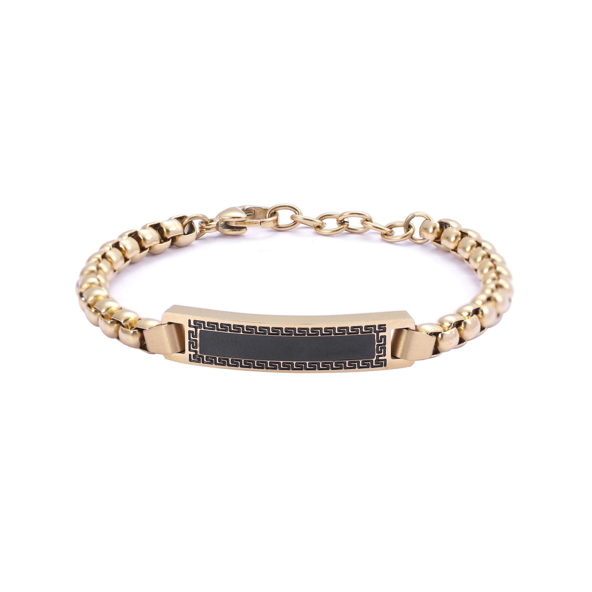 Iron Saints Men 18K Gold Plated Classic ID Bracelets for Men, Stainless Steel, Men Luxury Jewelry