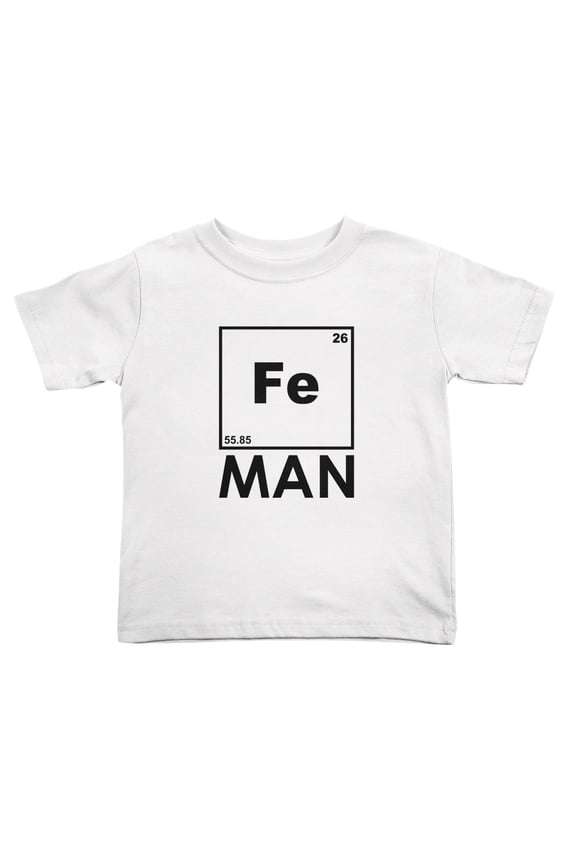 Iron Science Fe Periodic Table Cute Toddler T-Shirts for Boys Girls (White, Youth S)