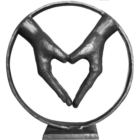 Iron Sculpture Home Decor - Art Metal Statue Abstract Modern Accents Home Decoration Love Figurine 1 6th 50th Year Wedding for Couple Her Wife Girlfriend Love Heart Valentine