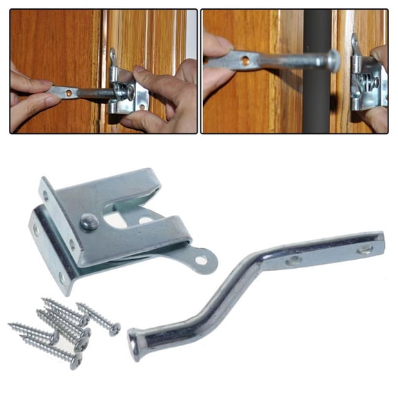 Iron Self Locking Gate Latch with Screws Gravity Hardware Latch Automatic for Home /Wood Fence External Doors Furniture