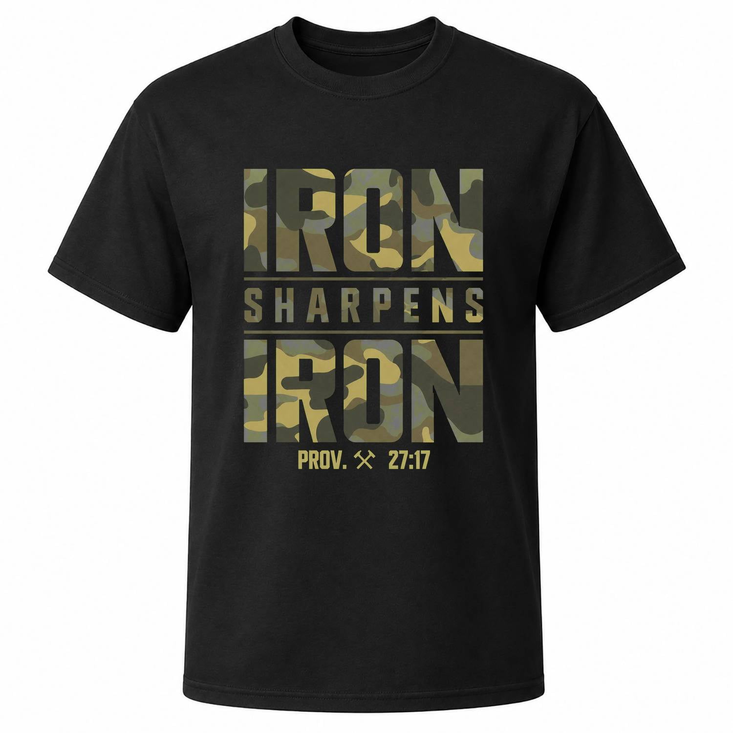 Iron Sharpens Iron Proverbs 27:17 Graphic T-Shirt, Unisex Classic Fit ...