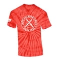thumbnail image 1 of Iron Sharpens Iron Proverbs 27:17 Mens Christian American Flag Sleeve T-shirt Graphic Tee Graphic Tee-Red Tie Dye-small, 1 of 1