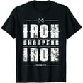 thumbnail image 1 of Iron Sharpens Iron Proverbs Christian Bible Verse Religious T-Shirt, 1 of 4