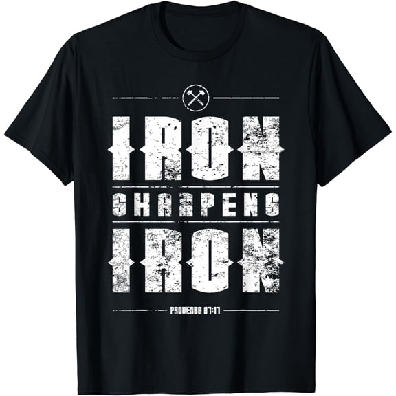 Iron Sharpens Iron Proverbs Christian Bible Verse Religious T-Shirt