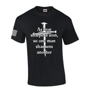 Iron Sharpens Iron Proverbs Proverbs 2717 Mens Christian Short Sleeve T-Shirt Graphic Tee-Black-4xl