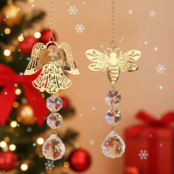 Iron Sheet Metal Angel Pendant Sunshine Catcher 1 Piece Decorative Stained Glass Craft Rkxzt