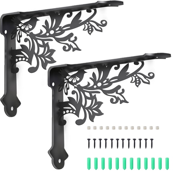 Iron Shelf Bracket with Screws Bird 240x200x2mm 2pcs for making