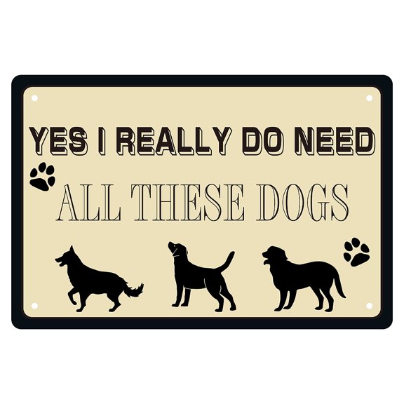 Iron Sign Posters Horizontal for Home Wall Decoration Rectangle Dog Pattern 300x200x2.2mm