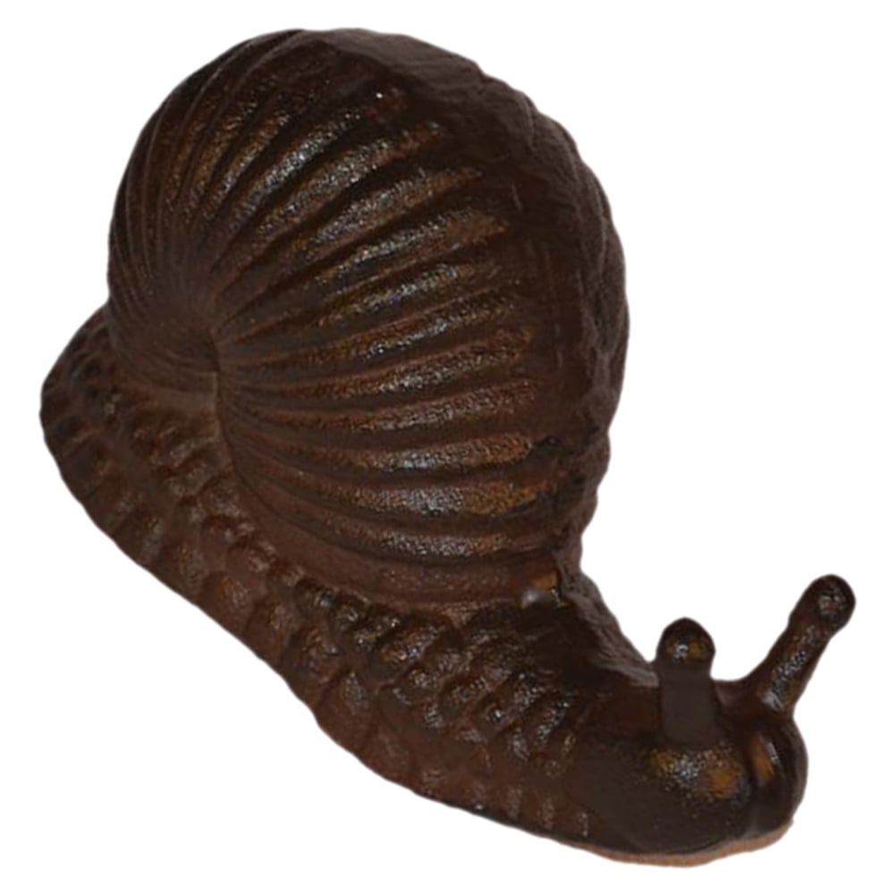 Dark Brown Iron Snail Figurine Tabletop Ornament