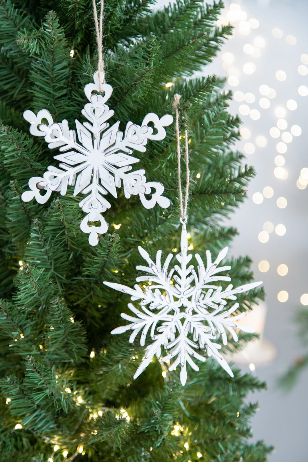 Iron Snowflake Ornament with Weathered Finish Hanging Christmas Tree Decor Gift Stocking Stuffer