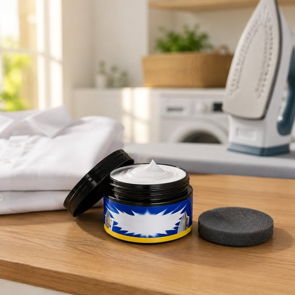 Iron Soleplate Cleaner Paste, Rust Remover Polish Kit with Sponge, Anti Oxidation for Steam Iron Home Appliance, Blue