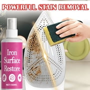 Iron Soleplate Cleaner Spray, 3.4 fl oz Multi-Purpose Iron Repair Cleaner, Removes Rust, Burn Marks & Residue, Fast Acting No Scratch for Steam & Dry Irons