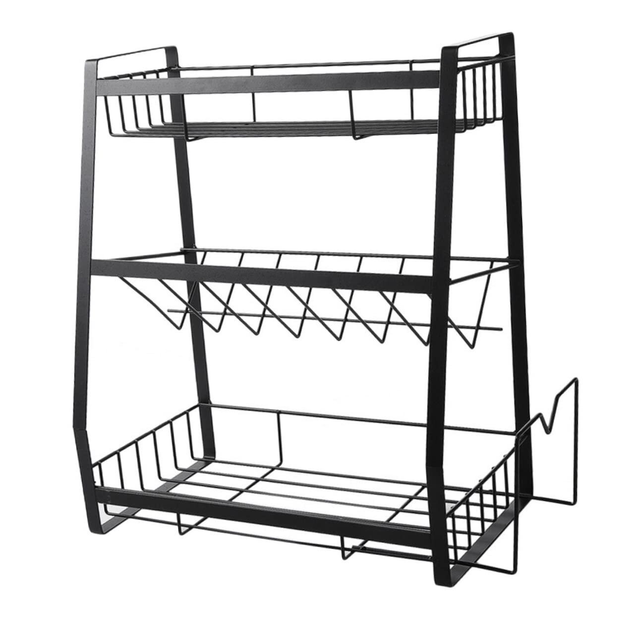 Iron Spice Rack Three-layer Seasoning Rack Kitchenware Holder Table ...