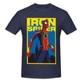 thumbnail image 1 of Iron Spider-Menfolk Cotton T-Shirts Cartoon Loose Tee Tops Spider Comic T-Shirts For Men Teen Boys-Navy Blue-XXL, 1 of 2