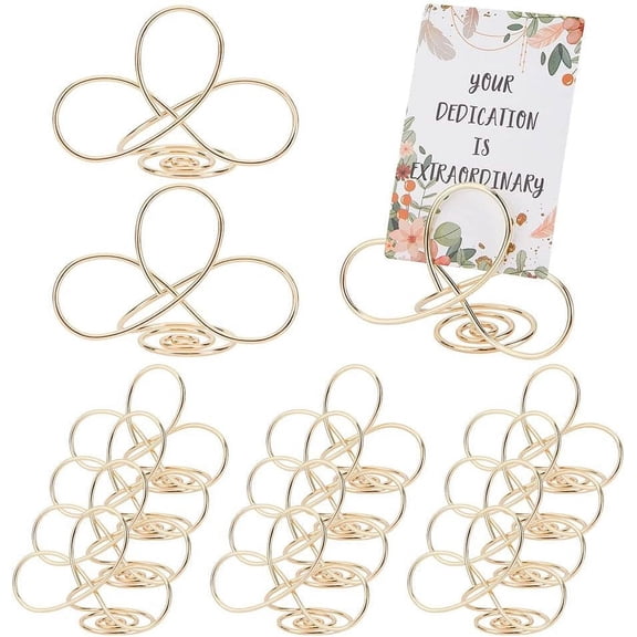 Iron Spiral Place Card Holders Memo Holders for Restaurants Wedding Office Infinity Golden 76x43x52mm