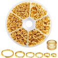 thumbnail image 1 of Iron Split Rings, 1 Box (100g) 6 Sizes Double Loop Jump Ring Small Split Key Rings Connector with a Jump Ring Opener Tool for DIY Jewelry Making - Gold, Diameter : 4-10 mm, 1 of 7
