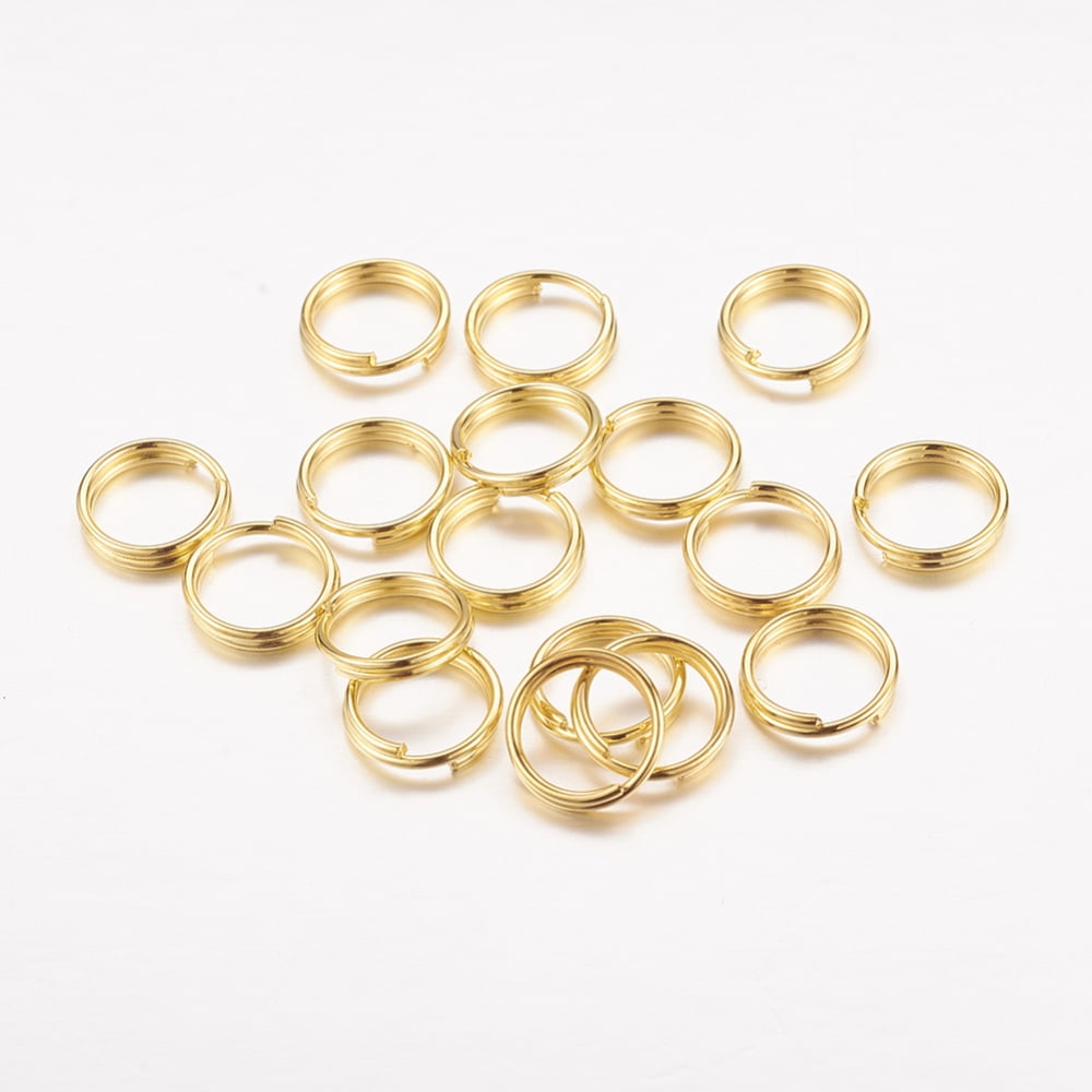 Iron Split Rings Double Loops Jump Rings Cadmium Free Lead Free Golden 10x1.4mm 8.6mm inner diameter 4160pcs/Kg