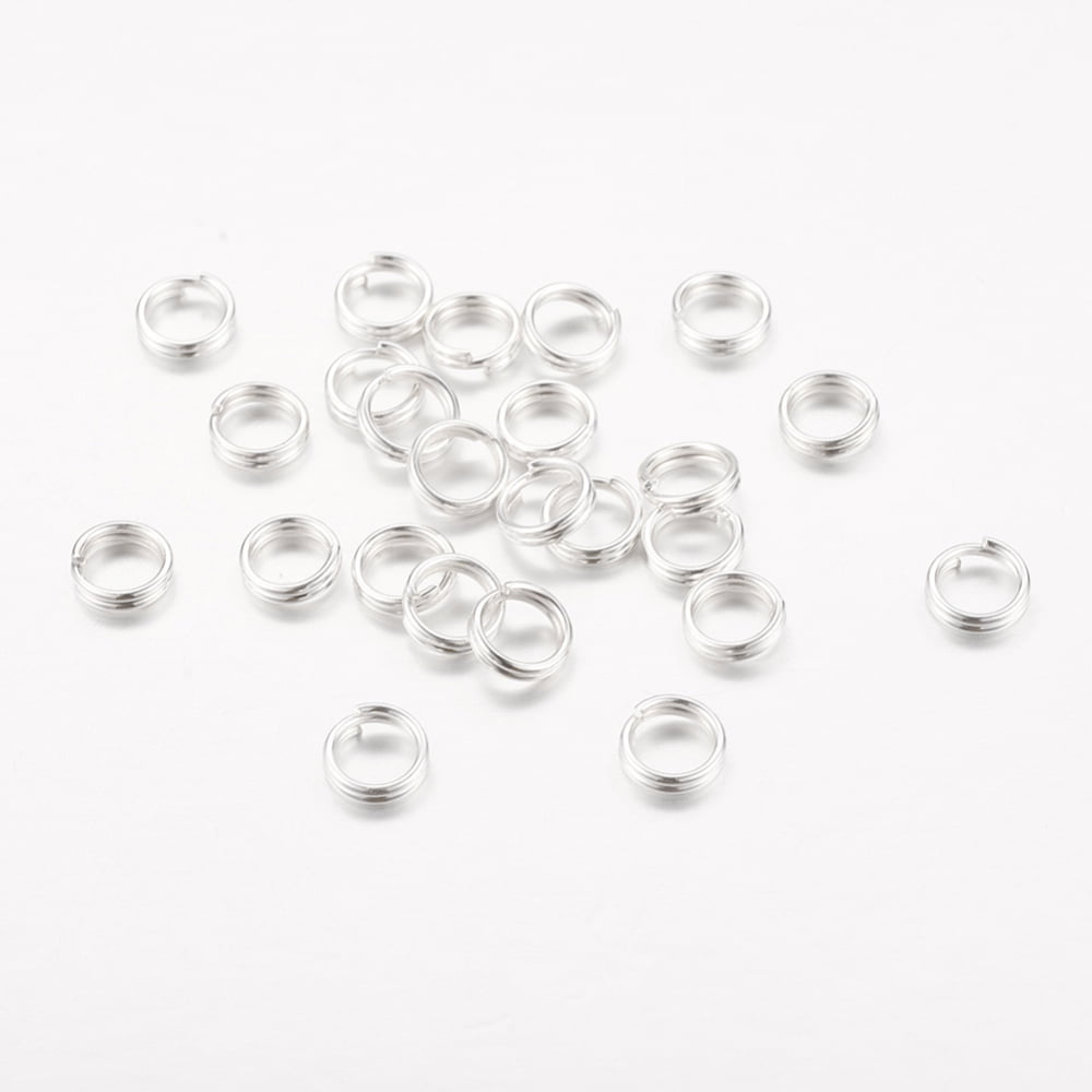 Iron Split Rings Double Loops Jump Rings Cadmium Free Lead Free Silver color Plated 5x1.4mm 4.3mm inner diameter 13000pcs/1000g