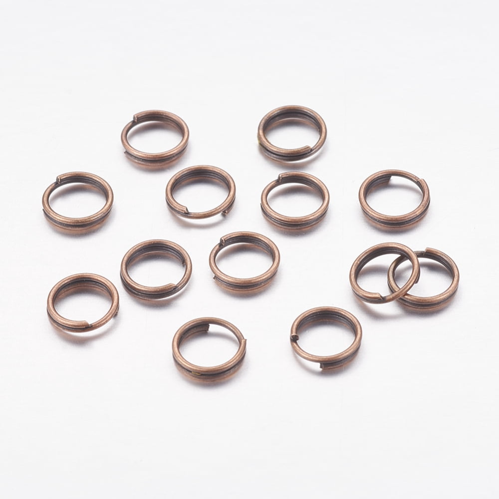 Iron Split Rings Double Loops Jump Rings Cadmium Free Nickel Free Lead Free Red Copper 6x1.4mm 5.3mm inner diameter 9500pcs/1000g