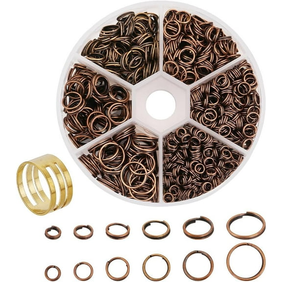 Iron Split Rings Double Loops Jump Rings Ring Red Copper 4x0.7mm Inner Diameter: 2.6mm 5x0.7mm Inner Diameter: 3.6mm 6x0.7mm Inner Diameter: 4.6mm 7x0.7mm