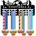 thumbnail image 1 of Iron Sports Theme Iron Medal Hanger Holder Display Wall Rack 3-Line with Screws Sports 130x290mm Hole: 5mm, 1 of 9