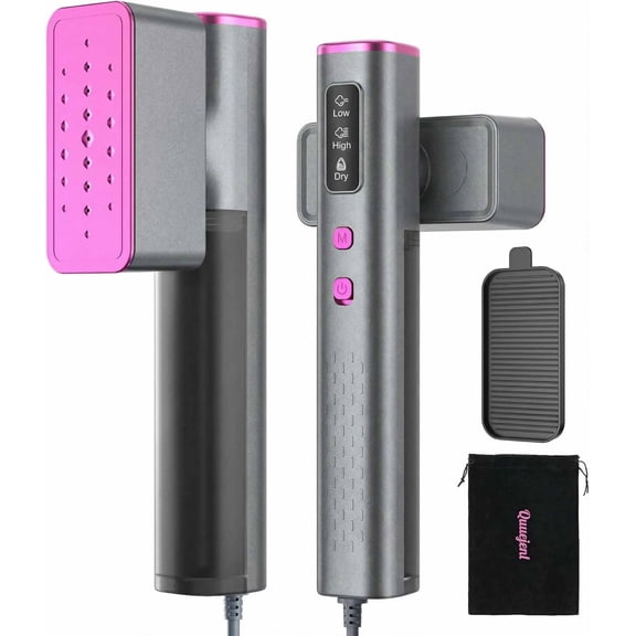 Asoricing Travel Steamer Iron 2 in 1, 100V-240V Dual Voltage Portable Steamer, 15s Fast Heat Up with LED Display, 150ml Water Tank for Global/Europe Travel