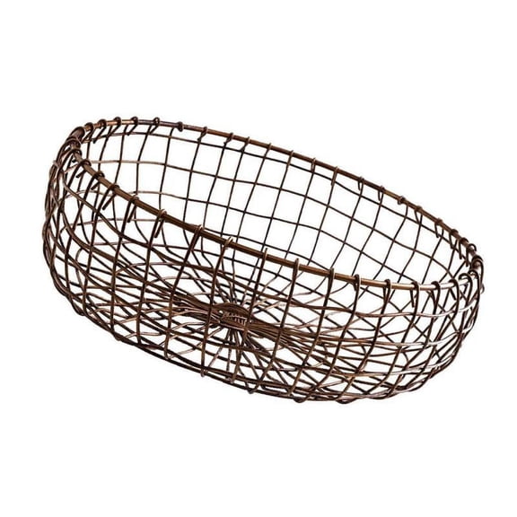 Iron Storage Basket Bin Tabletop Organizer Food Fruit Container - M