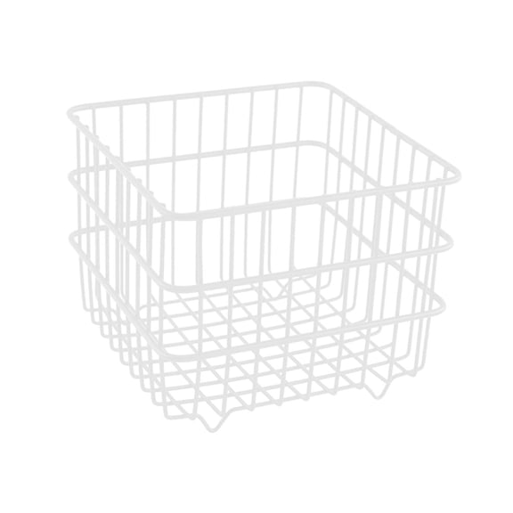 Iron Storage Basket Cosmetic Organizer Holder Square Metal Compact Design for Bathroom Vanity and Closet Use
