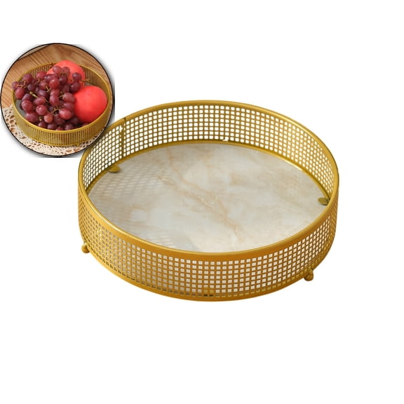 Iron Storage Basket – Multi-Functional Fruit Tray & Snack Organizer for Home, Coffee Table, Countertop – 8x8 Inch Rack for Candy, Fruits, and Household Snacks